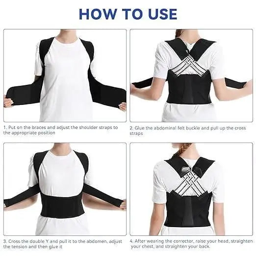 Adjustable Back Posture Corrector/ Slouching Relieve Pain Belt Women Men ufnu0e-pi